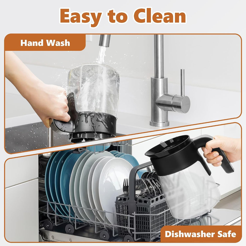 12 Cup Coffee Pot Replacement Compatible with Ninja Coffee Maker CFP101 CFP201 CFP301 CFN601 CFP307 CFN602 CM400