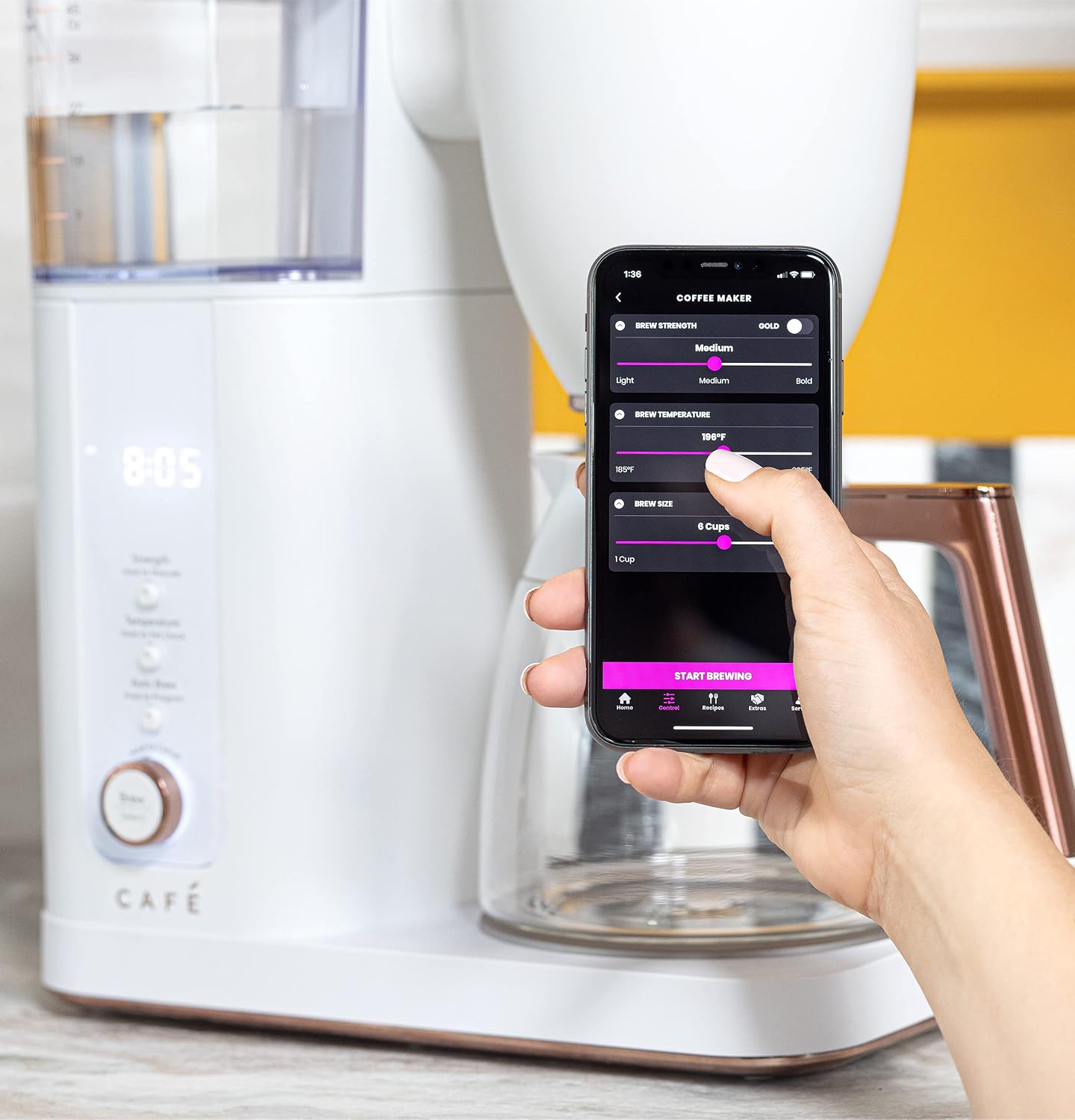 Specialty Drip Coffee Maker | 10-Cup Glass Carafe | WiFi Enabled Voice-to-Brew Technology | Smart Home Kitchen