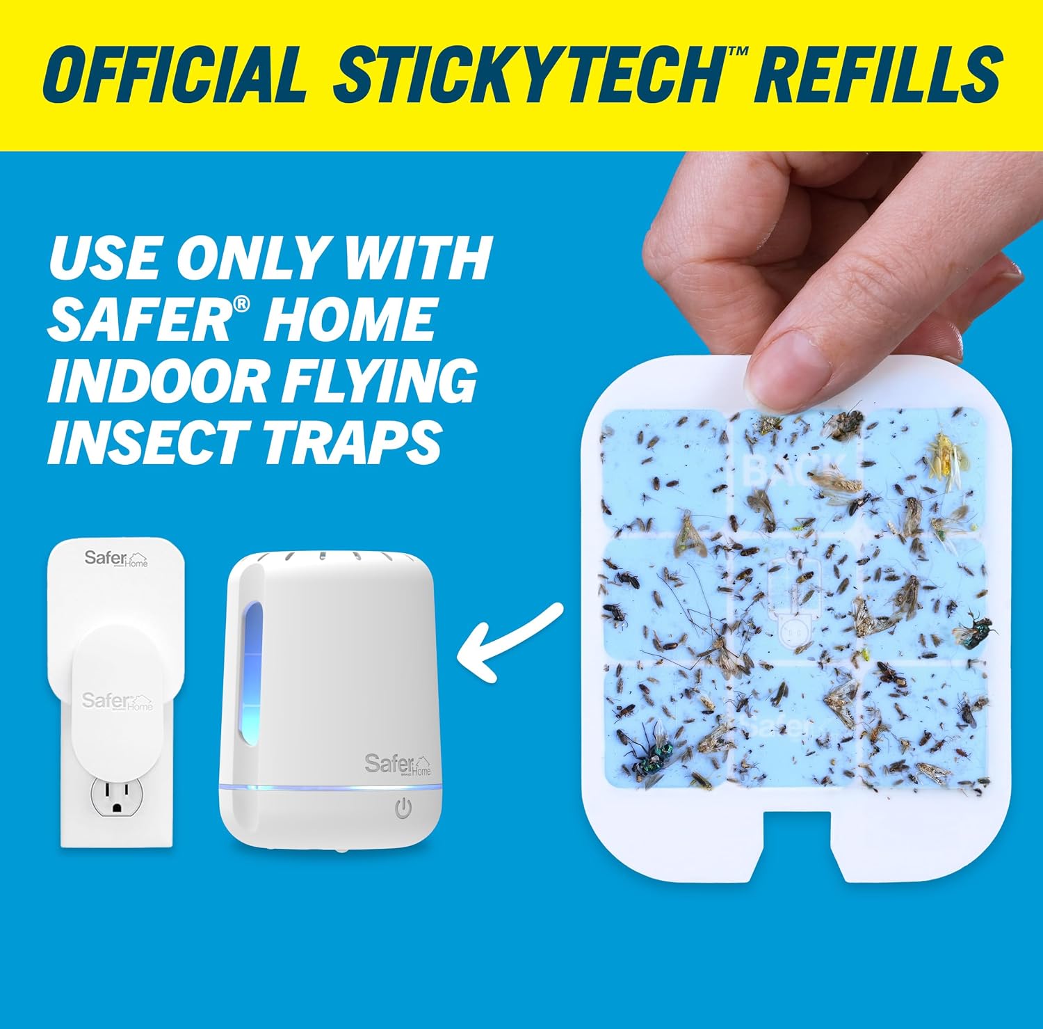 Home Flying Insect Trap Official Refills | 3 Glue Card Refills for Plug-In Fruit Fly, Moth & Gnat Trap, Fruit Fly