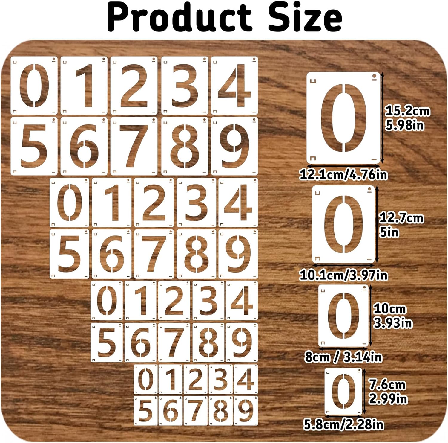 3,4,5,6 Inch Number Stencils Kit 0-9, 40Pcs Plastic Number Stencils, Reusable Curb Stencil Kit for Address Painting