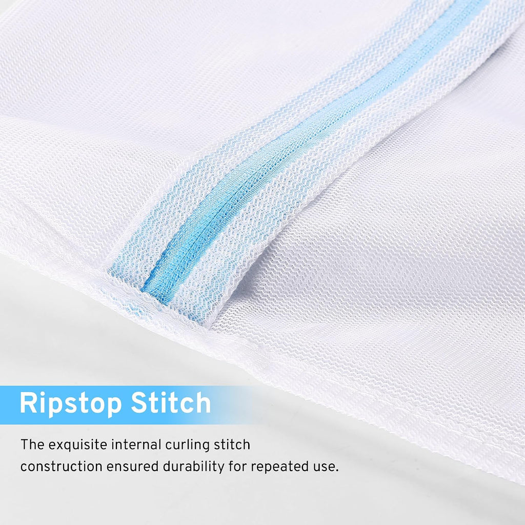 Ultimate 7 Pack 6 Size Mesh Laundry Bags Set for Delicates with AUTO-Lock Zipper, Lingerie Bags for Washing