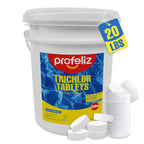 Chlorine Tablets 3 Inch for Swimming Pools, Removes Bacteria and Stops Algae, Slow Dissolving,Exclusive Protective