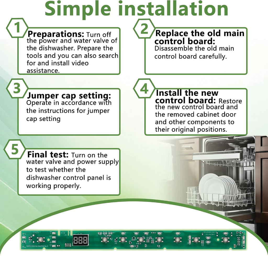 WD21X31902C WD21X23462 Dishwasher User Interface Control Board fit for GE