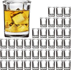 Shot Glasses Set with Heavy Base,2.2 oz Mini Square Whiskey Shot Glasses bulk, 40 pack Clear Espresso Shot Glass for