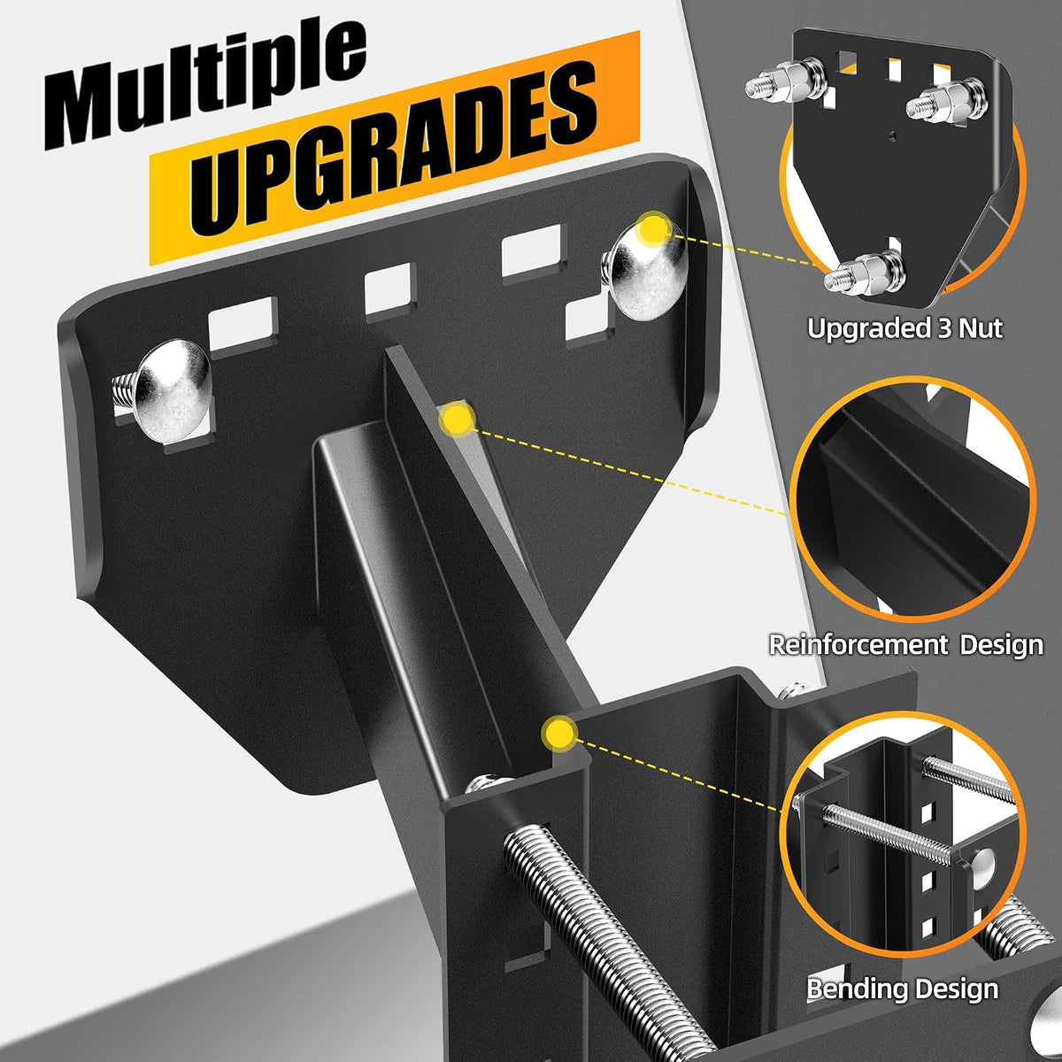 Spare Tire Mount for Utility Trailer Accessories,3-Nut Design Spare Tire Carrier,Fits Most 4,5 & 6 Lugs Wheels, Hold