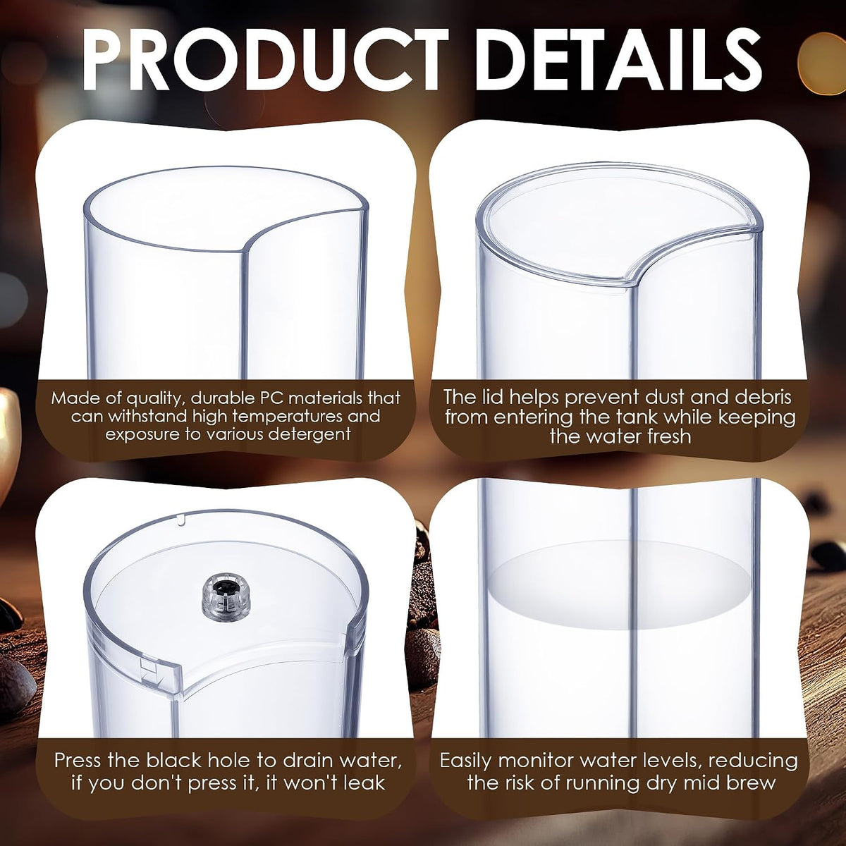 Coffee Machine Water Tank & Lid, Compatible with Nespresso Vertuo Next