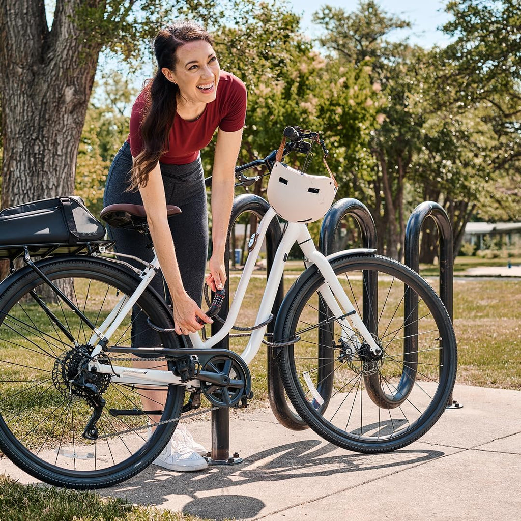 Bike Cable Lock 6 ' x 1/2" Long Length, Resettable Combination Lock with Black Vinyl Coating, 8122D