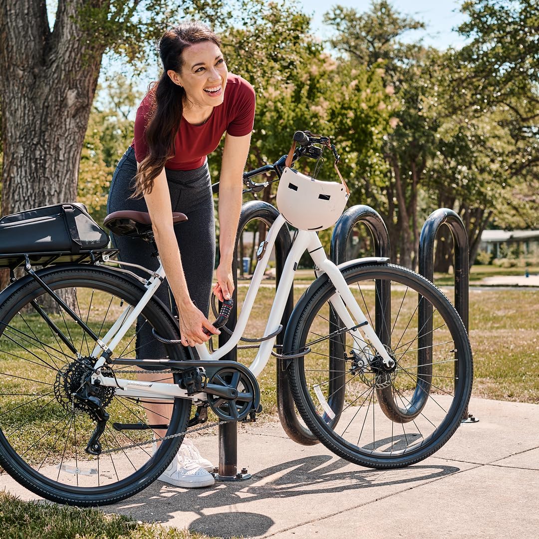 Bike Cable Lock 6 ' x 1/2" Long Length, Resettable Combination Lock with Black Vinyl Coating, 8122D