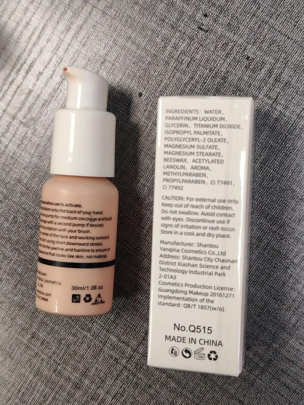 QIC Waterproof Matte Concealer BB Liquid Foundation Cream - Oil Control Hydrating Foundation（102# Nude）