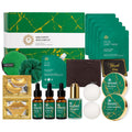 Men Bergamot Facial Skin Care Set, Fathers Day Gift, 21 Pcs Beard Grooming Kit, Bath and Body Gift Basket Set