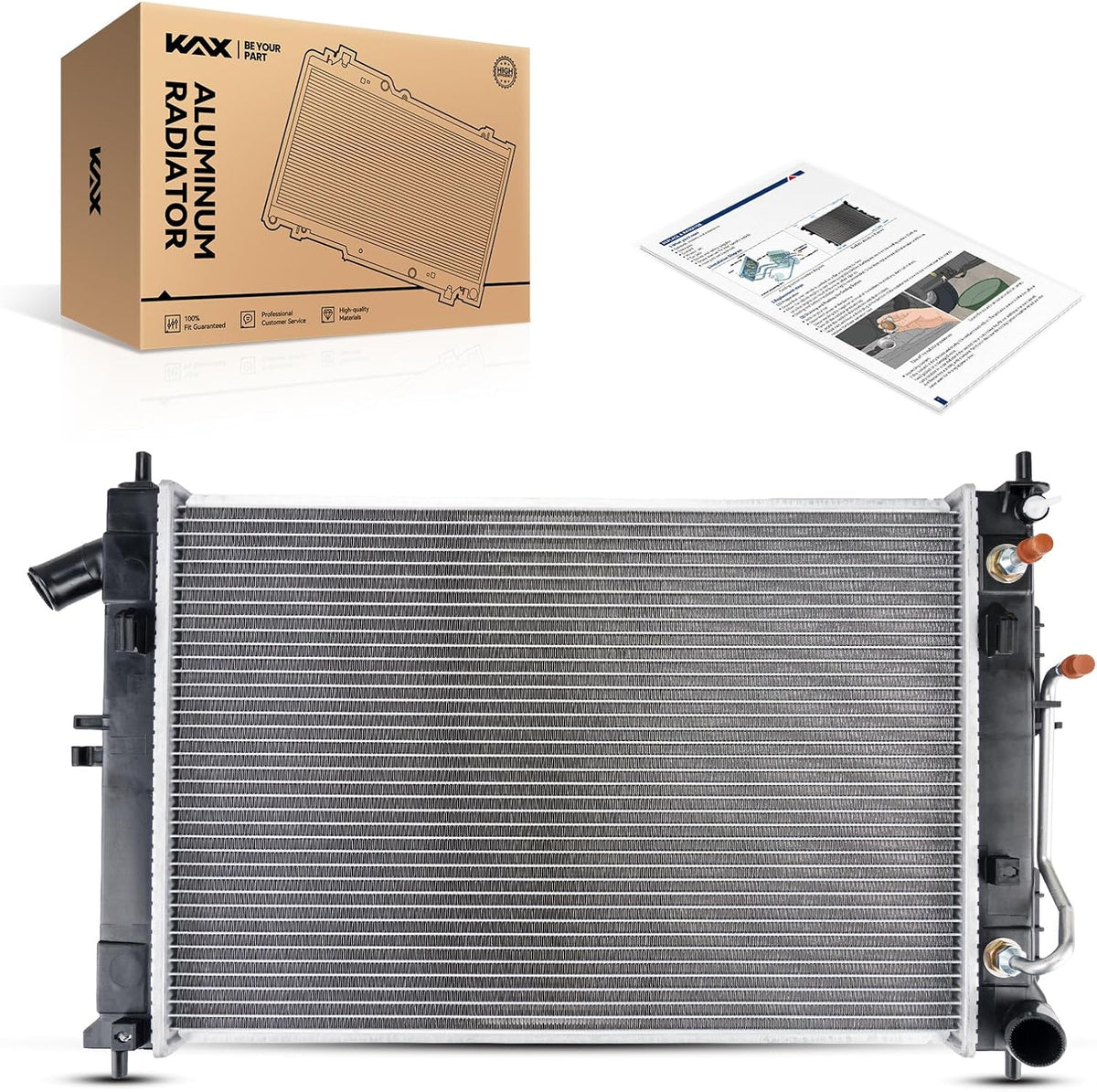 KAX CU13412 Engine Cooling Radiator, Compatible with 2014-2016 Elantra