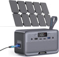 Portable Power Station 100W with 25W Solar Panel LiFePO4 Battery Power Bank with110V AC Outlets Solar Generator Fast