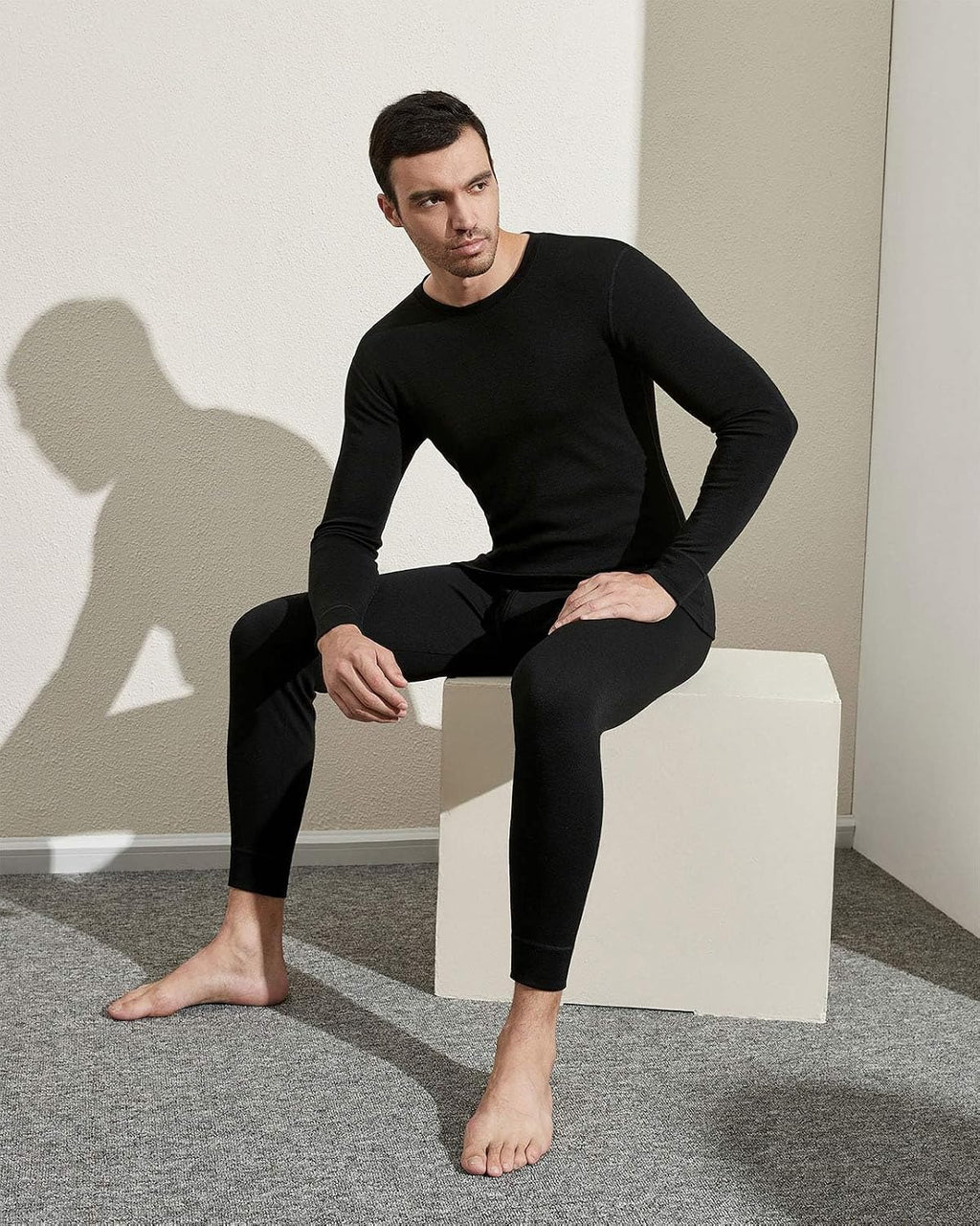Men's 100% Merino Wool Base Layer Set M31/M126/M141/M144 | Soft, itch-free long john thermal set with top & bottom