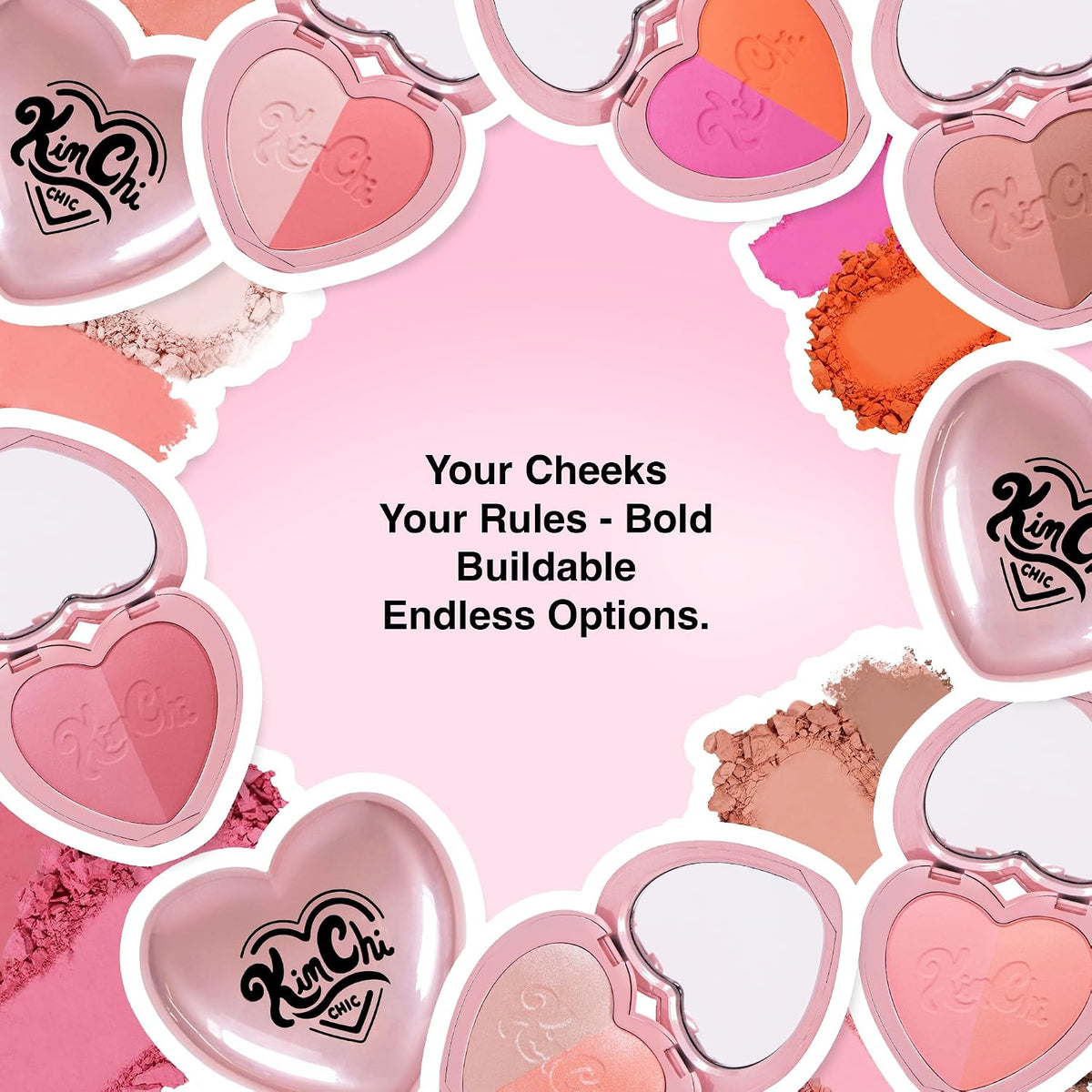 KimChiChic Beauty Thailor Blush Duo, Heart Compact Powder Blush for Cheeks