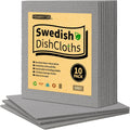 Swedish Dishcloths, 10 Pack Absorbent Dish Towels for Kitchen, Multipurpose Cellulose Sponge Cloths, Reusable