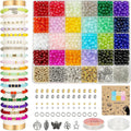 6mm Glass Beads Bracelet Making Kit 1400pcs, 24 Colors Crystal Beads for Jewelry Making Round Beads DIY Crafts with