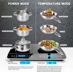 LCD Portable Double Induction Cooktop 1800W Countertop Burner 9620LS