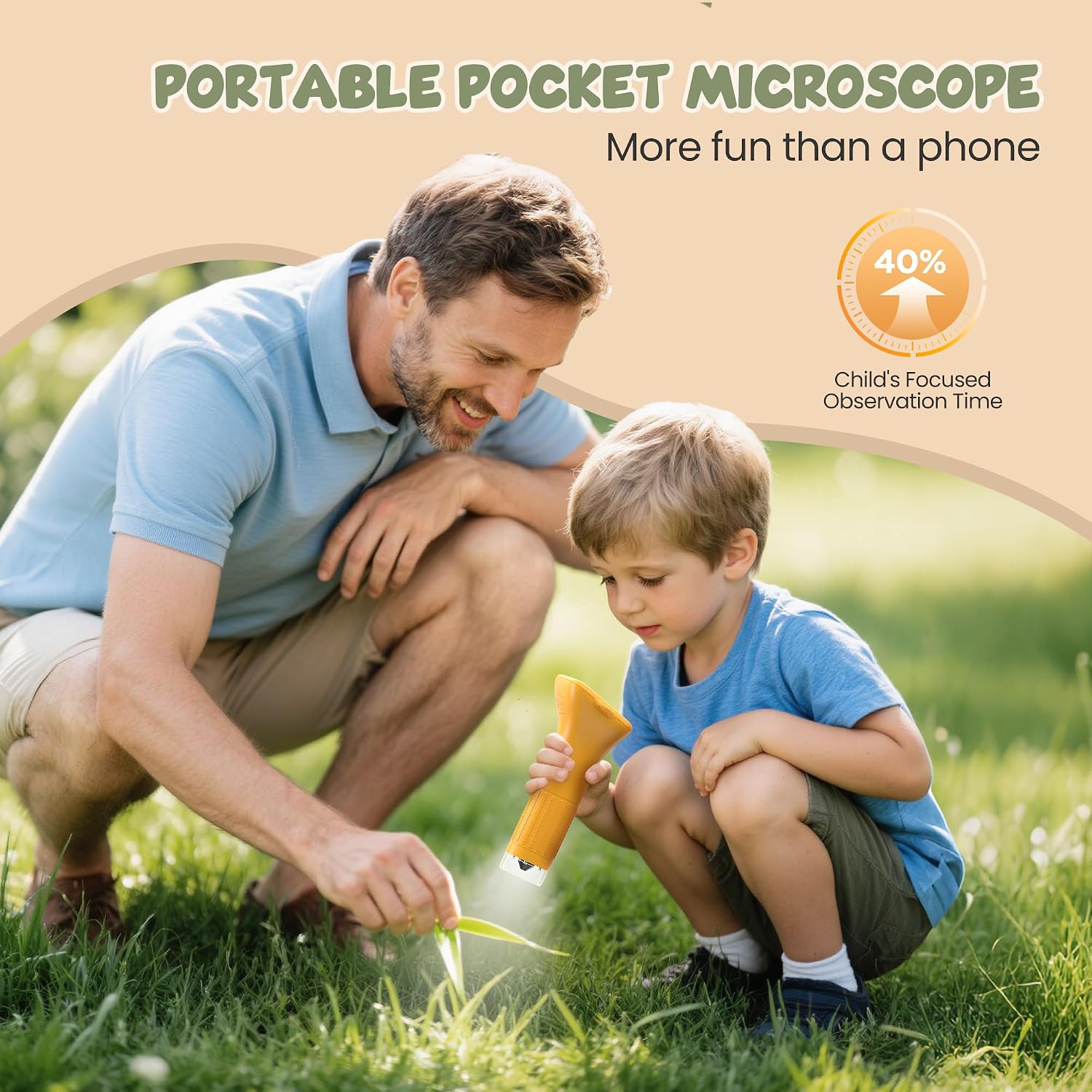 1000X Portable Handheld Digital Microscope for Kids with HD2.0 IPS Screen | 50X-1000X Magnification, STEM Educational
