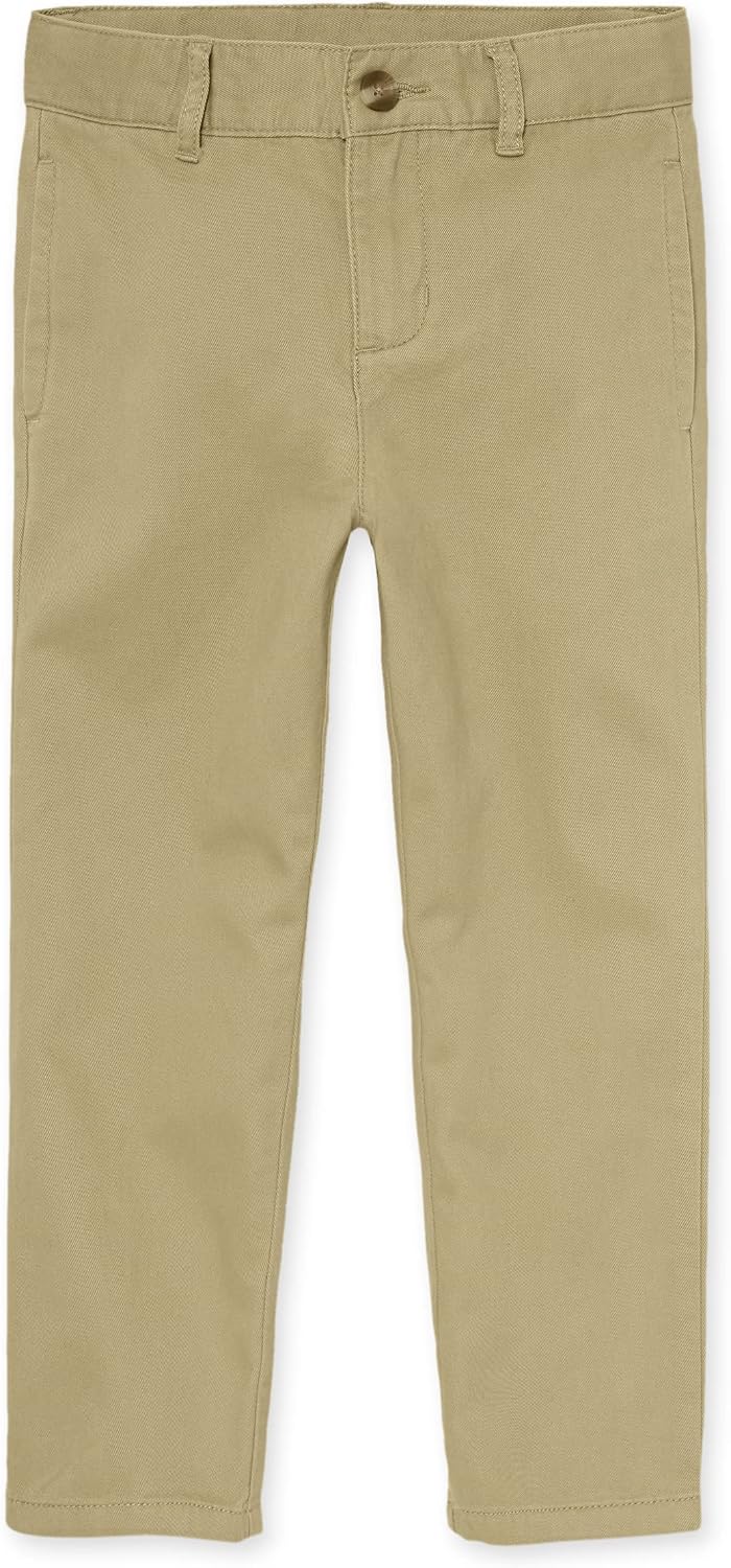 Boys Stretch Chino Pants, Flax Single, 18 US