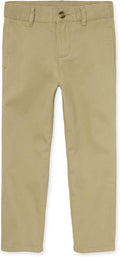 Boys Stretch Chino Pants, Flax Single, 18 US