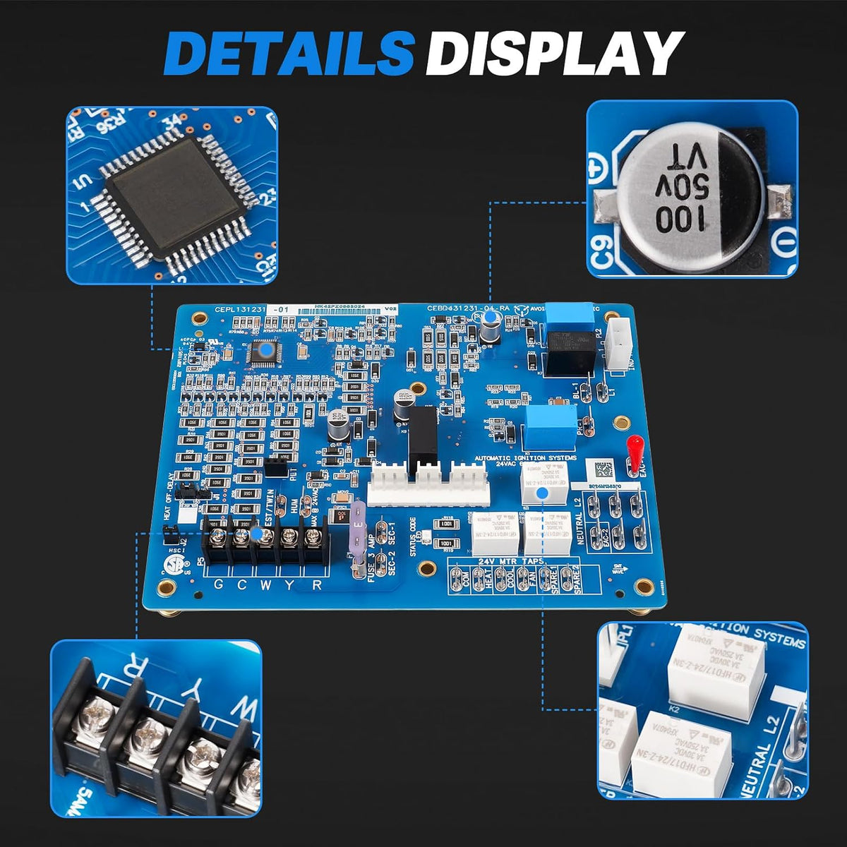 HK42FZ086 Control Board Compatible with Carrier Payne Bryant HVAC Furnace Control Board, Replacement CEBD431231-04-RA