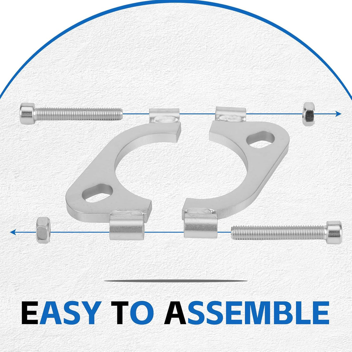 2.125 inch Split Flange Repair Kit,2 Packs Exhaust Flange Flat Split Flange Repair Replacement Kit with 2 Bolts