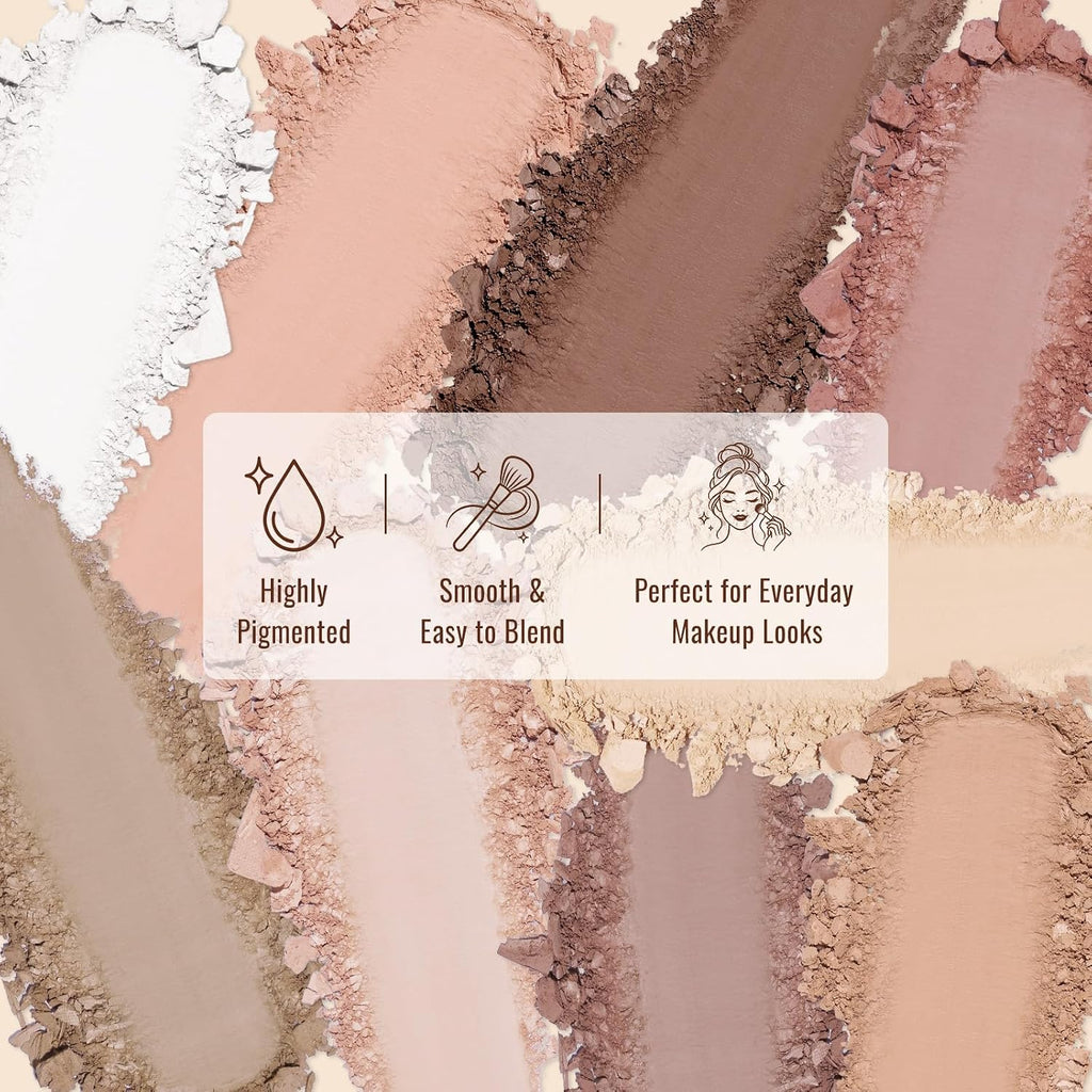 UCANBE 9 Colors Matte Eyeshadow Palette, Neutral Nude Brown Eye Makeup, Warm Highly Pigmented Blendable Smooth for