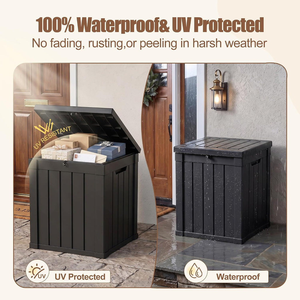 Package Delivery Boxes for Outside, 80 Gallon Outdoor Storage Box | Waterproof & UV Protected, Parcel Drop Box for