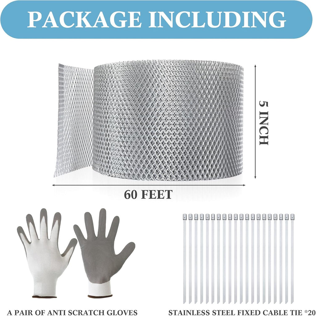 5 Inch X 60 Feet Gutter Guard Aluminum Mesh Roll Silver