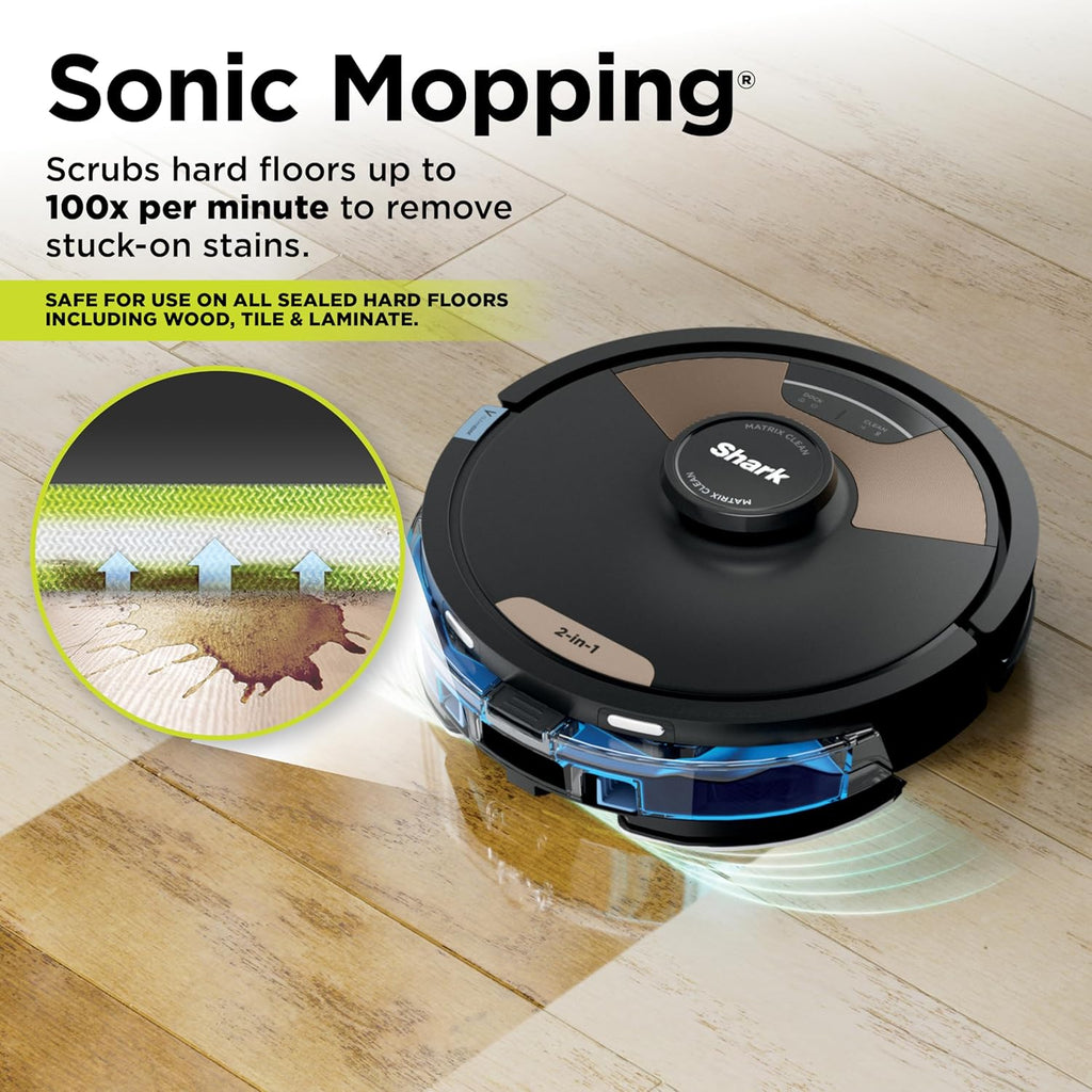 Matrix Plus 2-in-1 Robot Vacuum & Mop, Black/Brass, AV2613WA | Sonic Mopping, Matrix Clean, CleanEdge, HEPA 60-Day