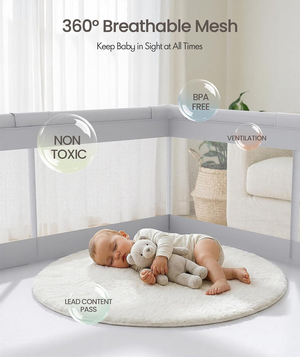 Baby Playpen, 47×47in Playpen for Babies and Toddlers with Door | Baby Play Yard for Indoor & Outdoor, Soft