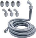 Liquid-Tight Conduit - 1/2inch 25 Foot Flexible Non Metallic Liquid Tight Electrical Conduit Kit, With 4 Straight and