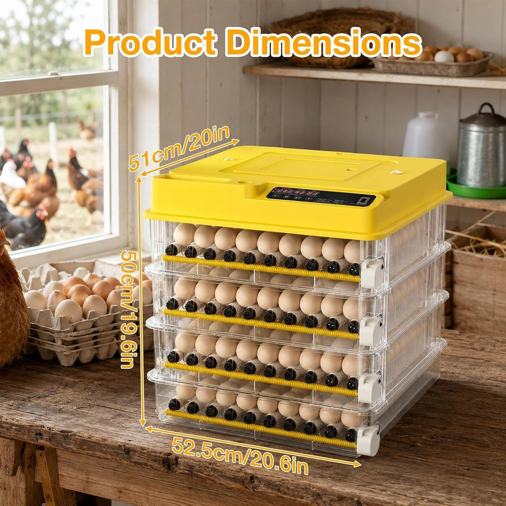 216 Egg Hatching Incubator, Auto‑Turner Temp Control Candler