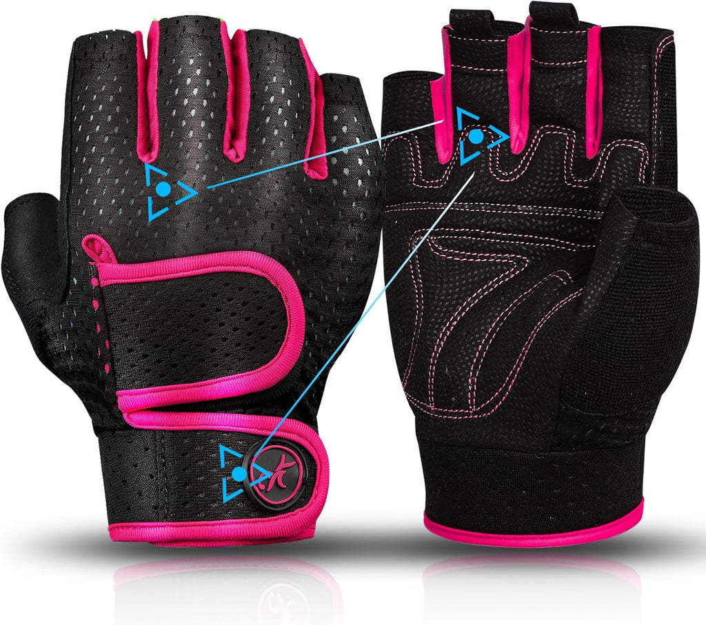 Workout Gloves Padded Weight Lifting Gloves for Men/Women, [3MM Gel] Fingerless Grip Gym Gloves Fitness Gloves for