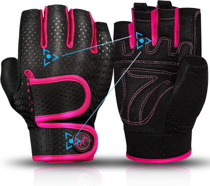 Workout Gloves Padded Weight Lifting Gloves for Men/Women, [3MM Gel] Fingerless Grip Gym Gloves Fitness Gloves for