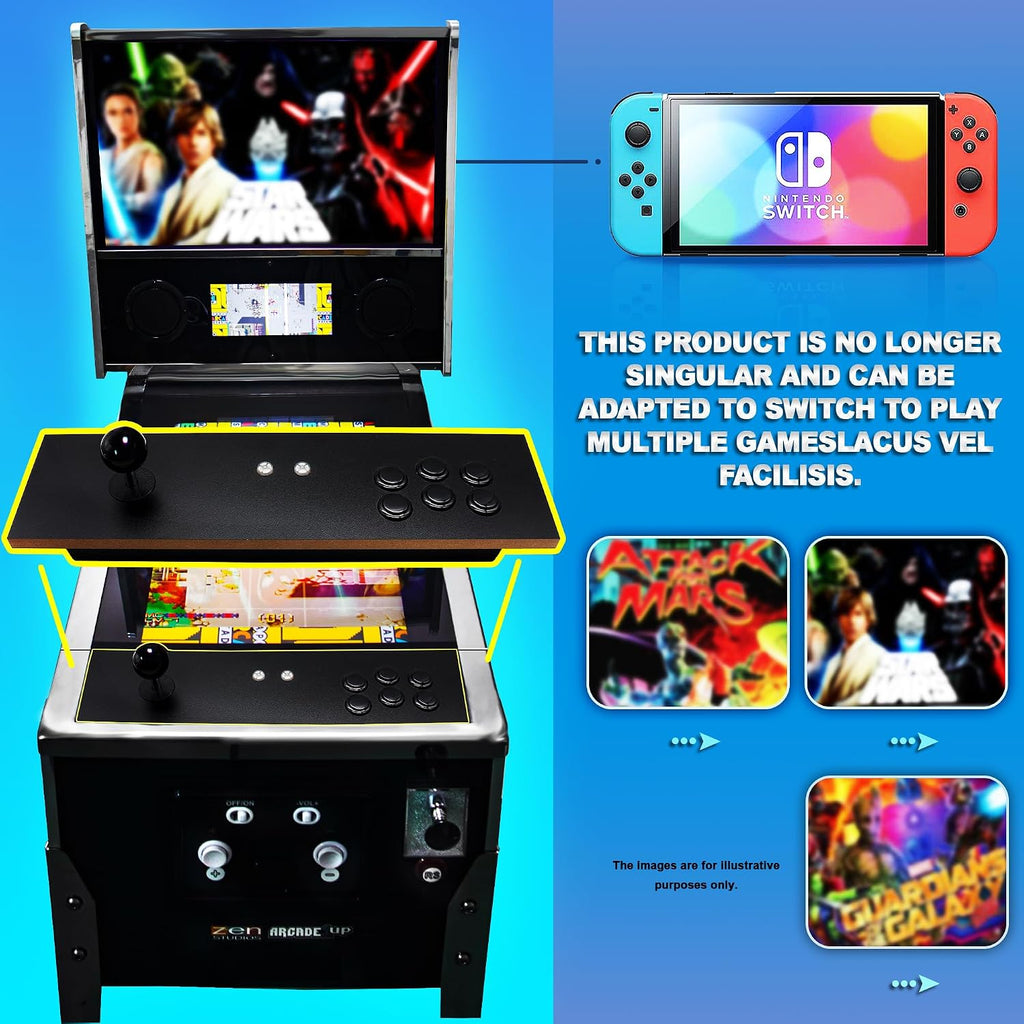 IntecGaming Switch Fighting Stick for Arcade1Up'S Digital Pinball - Expand Your arcade 1up Pinball Games, Play Your