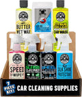 Starter Car Care & Cleaning Kit, 7-Piece Detailing Car Wash Kit with 6 Premium 16 oz Care Chemicals and Accessories