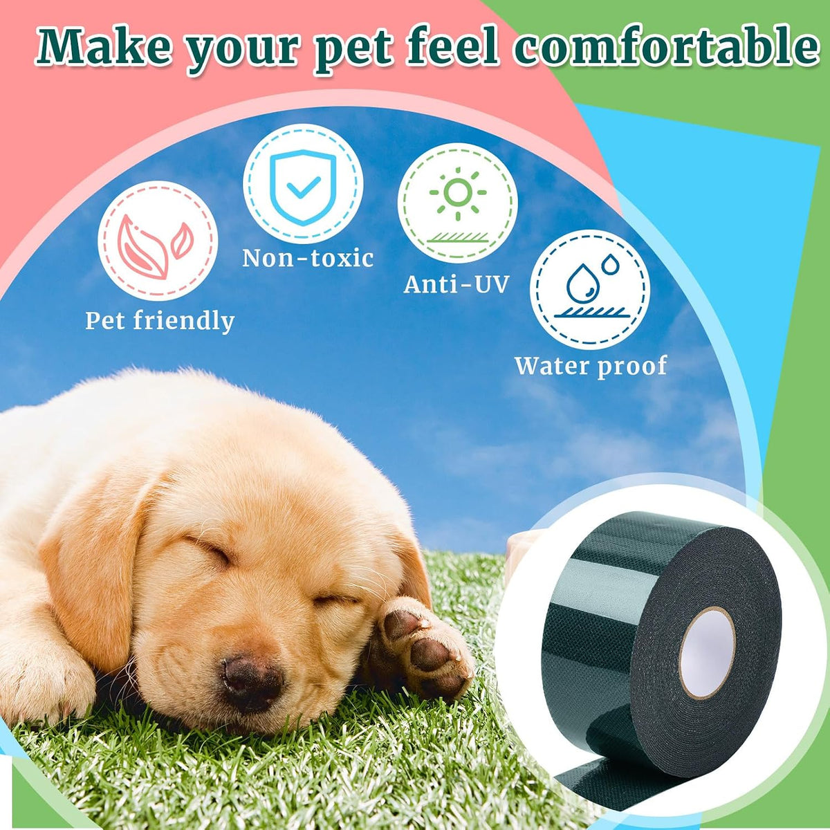 1 Roll 2" X 33 ft Double Sided Turf Tape for Artificial Grass