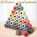 30 Rolls Bakers Twine 2mm Cotton String for Crafts, Multicolor
