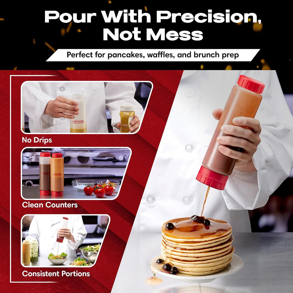 Squeeze Bottle for Sauces, Inverted FIFO Dispenser, 20oz