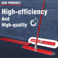 Concrete Bull Float Tool Kit, 48x12 Inch, Stainless Steel Board | 4 Extendable Aluminum Alloy Poles, Round End Fresno