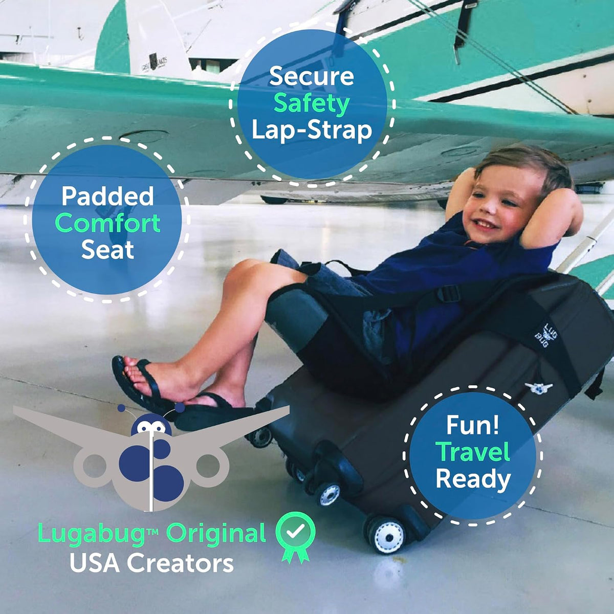 Travel Seat for Kids, The Original and Patented Ride-On Suitcase for Toddlers, Child Carrier for Carry-On Luggage