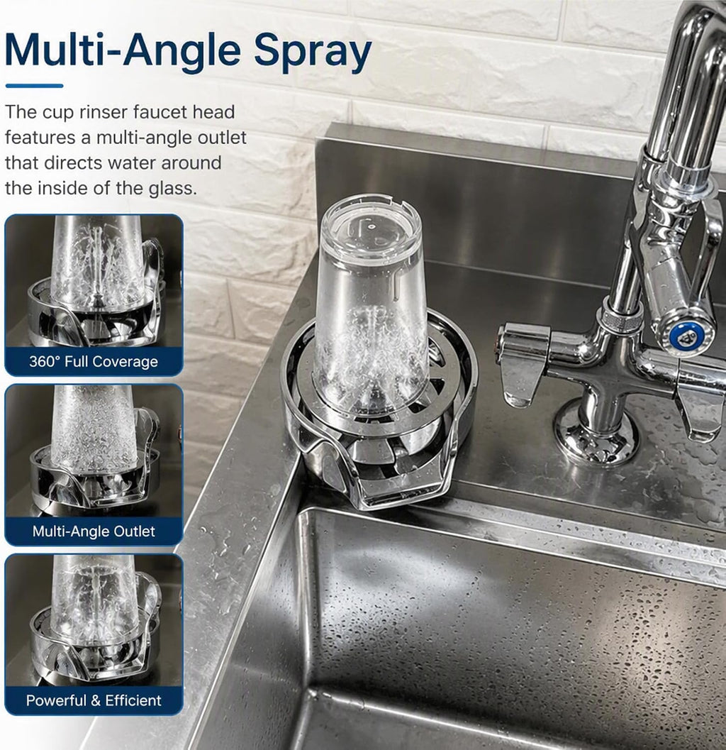 Glass Rinser Head Automatic Cup Washer for Kitchen Sink Bar Restaurant