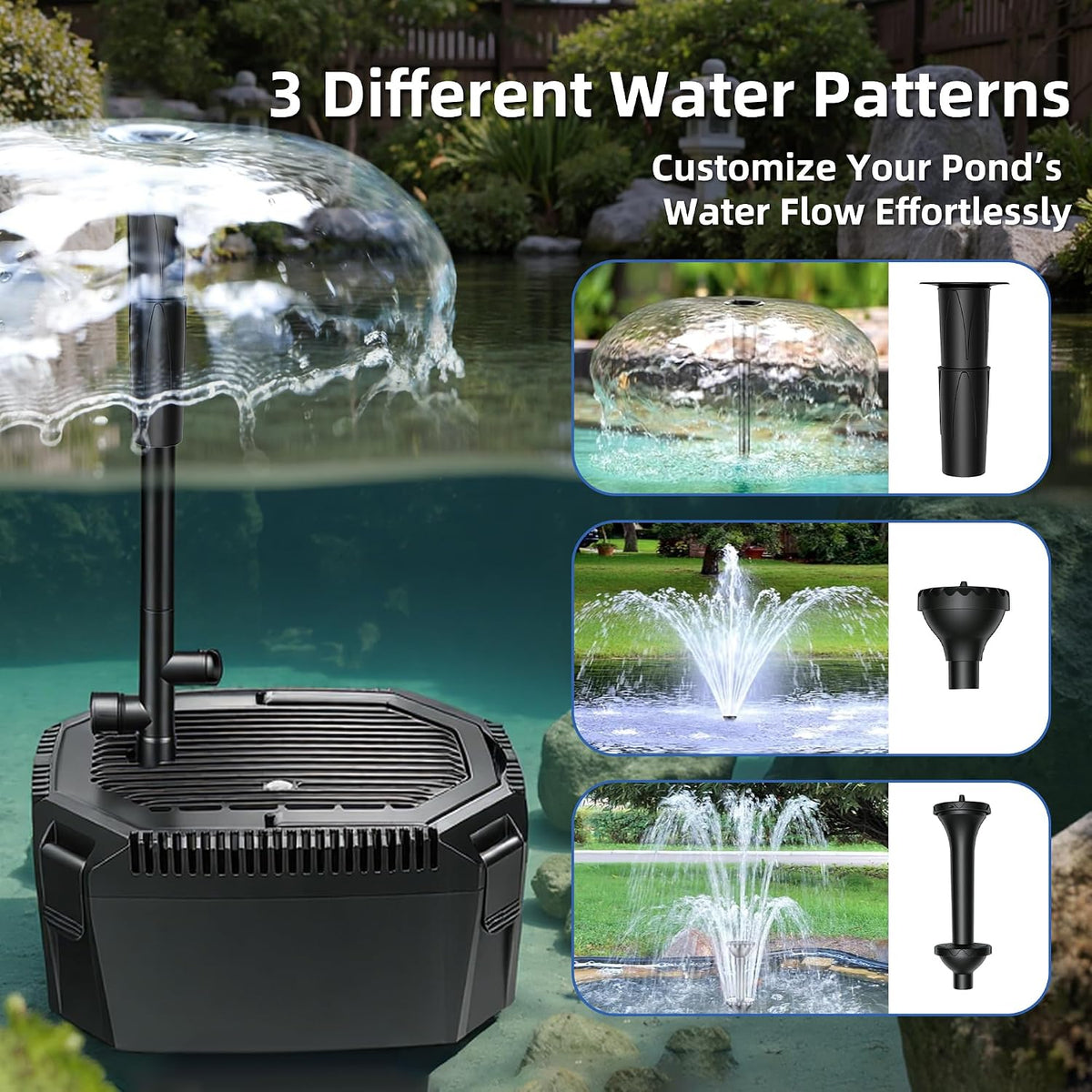 Submersible Pond Filter with Powerful 18W UV Light for Pond Algae Control