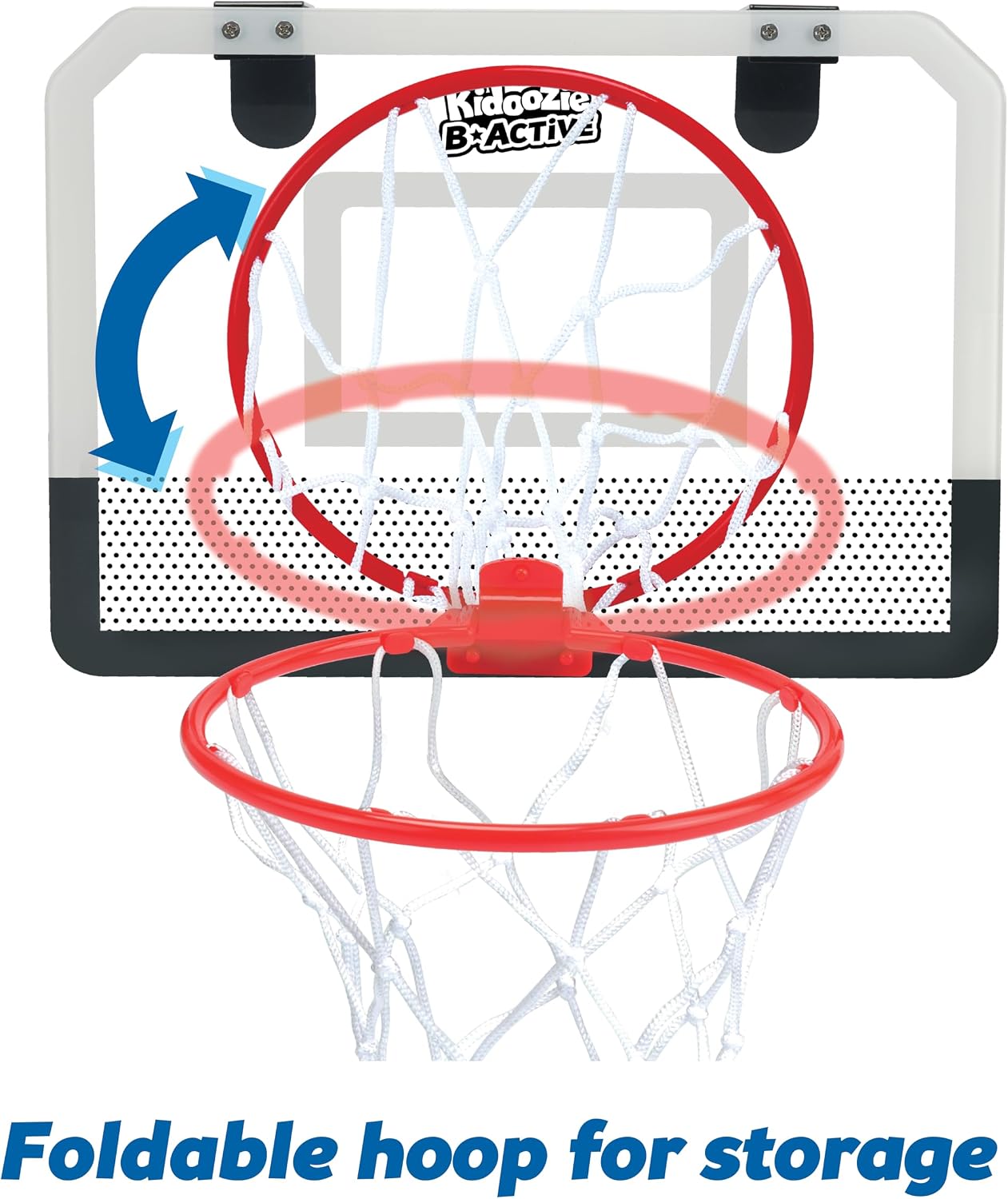B*Active Doorway Dunkers Basketball – Indoor Basketball Game with Backboard, Rim, Net, Mini Basketball, Pump &
