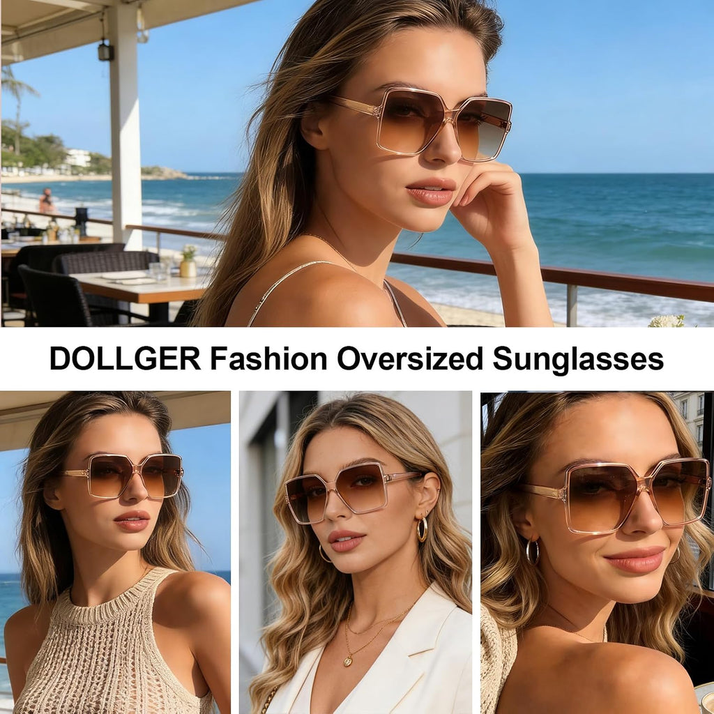 Oversized Square Sunglasses for Women Big Large Wide Trendy Shades | UV400 Protection Extra Huge Black Fashion Sun