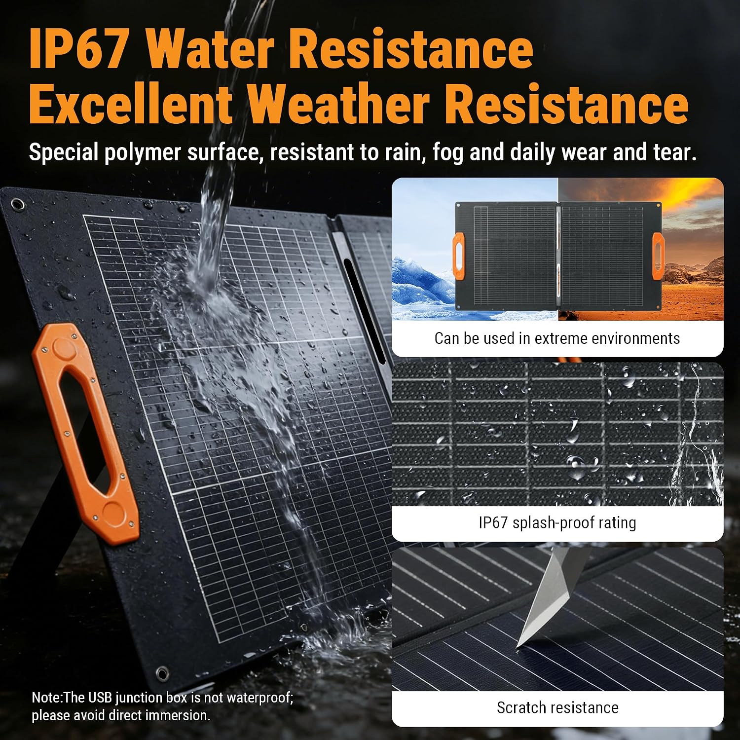 N-Type 16BB 100W Bifacial Portable ETFE Solar Panel Charger, Foldable Monocrystalline Panel w/ 30% High-Efficiency
