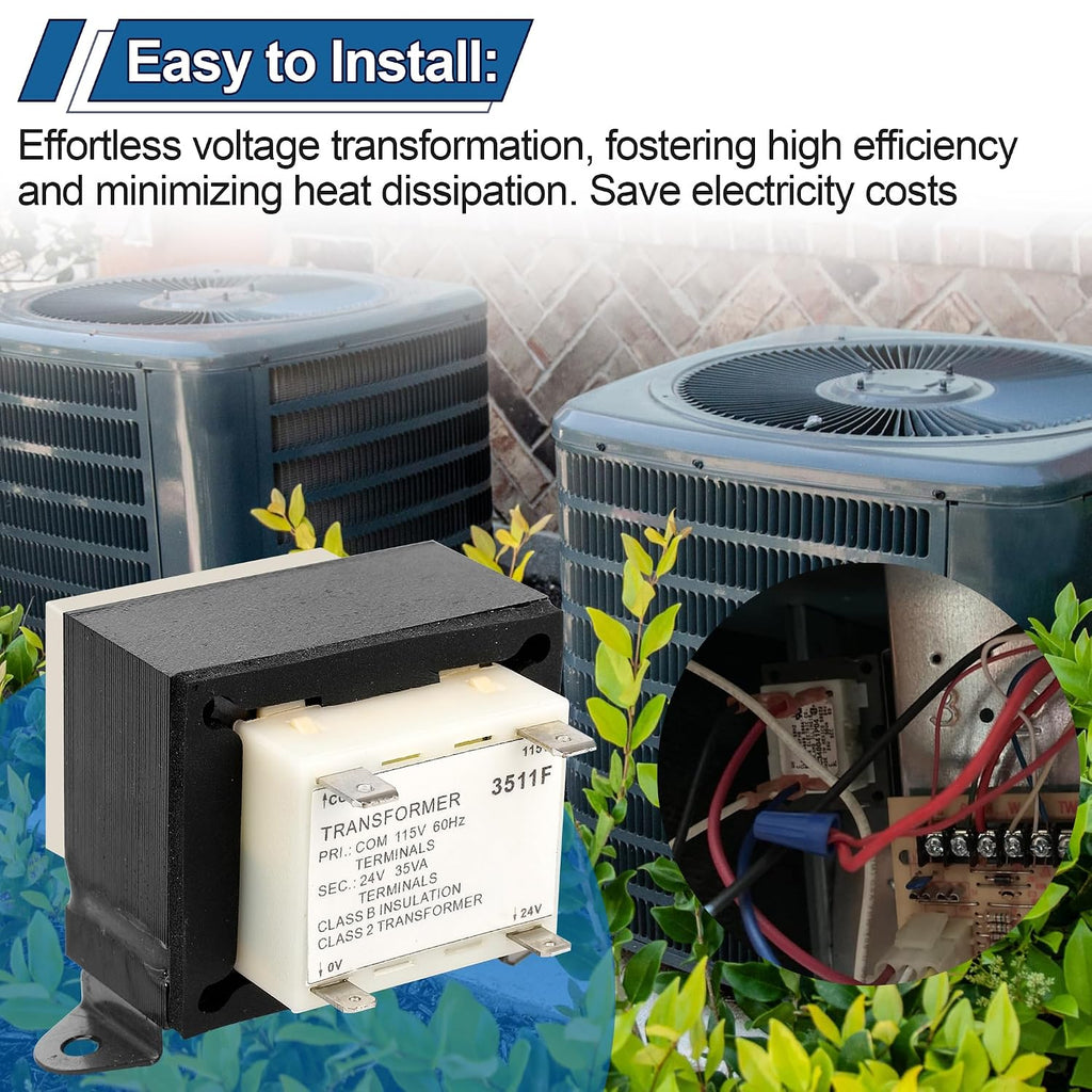 TRR01729 Furnace Transformer Replacement for 115V to 24V Transformers, Trane Furnaces Compatible with HVAC Replacement Part, 24V-SEC 35VA Transformer Replace C340041P05