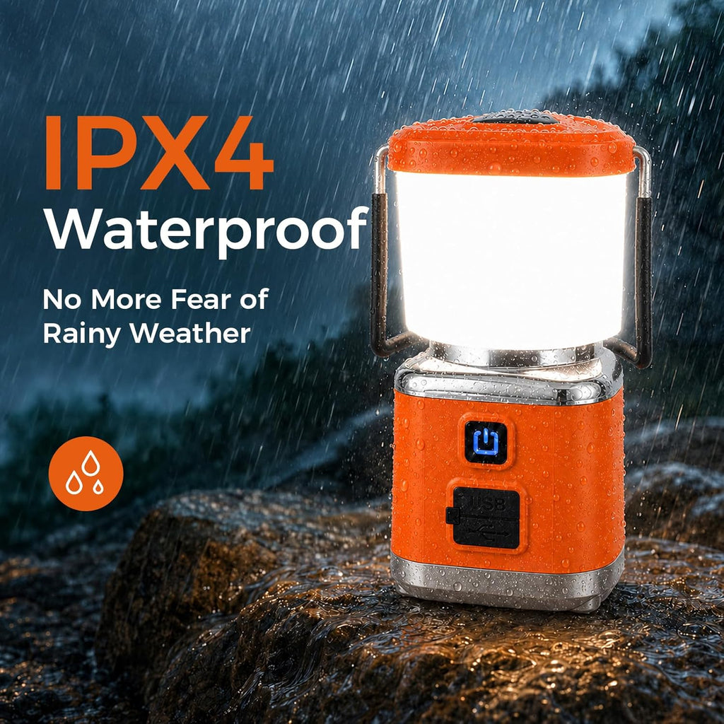 LED Camping Lantern, Rechargeable 3000mAh Battery Powered Camping Flashlight Lantern Light with 1500LM, 4 Modes