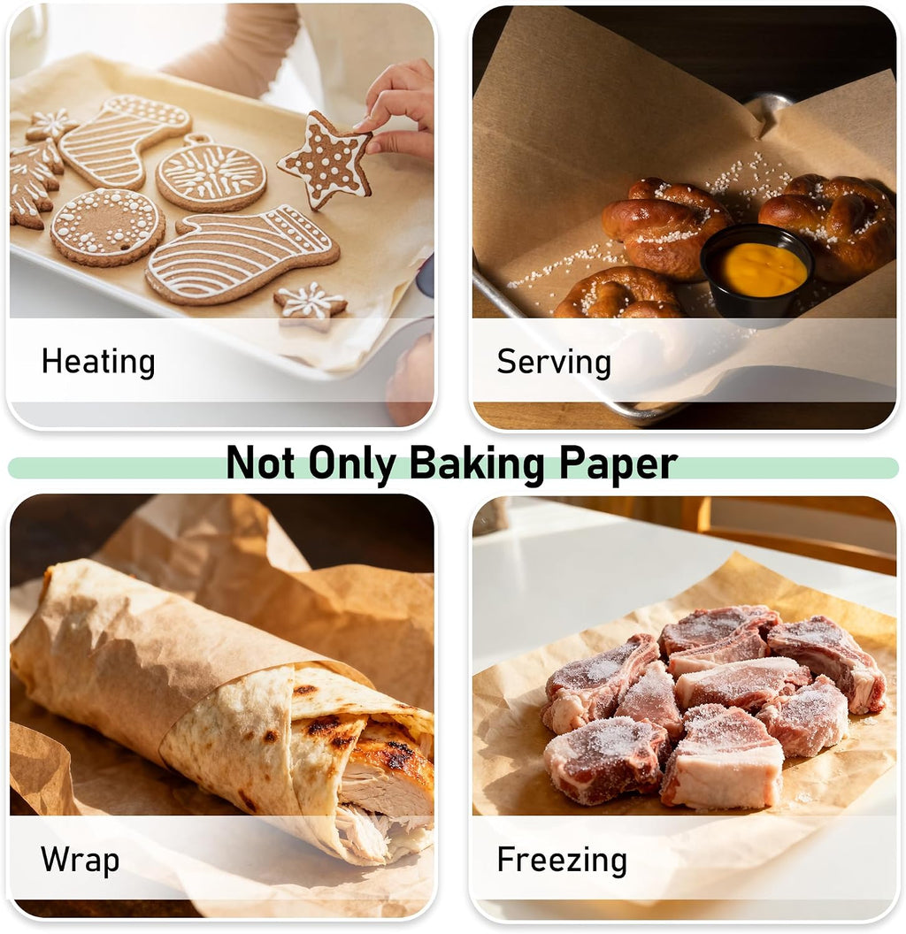 500 Pcs Non-Stick Parchment Paper Baking Sheets 12-3/16"x16-3/8"